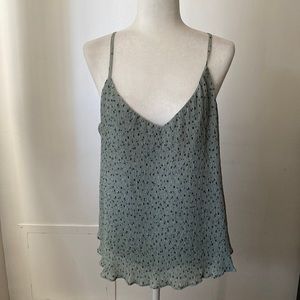 Sage Green Floral Tank Top